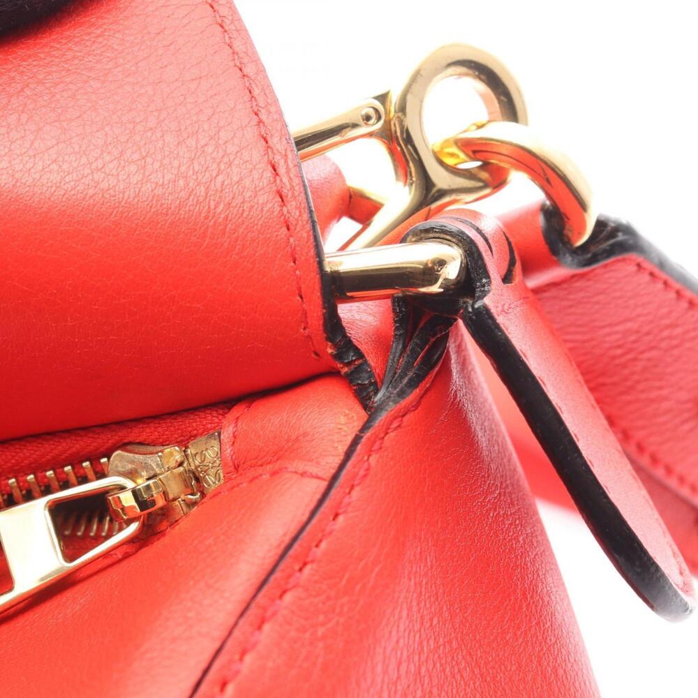 LOEWE Puzzle Bag Medium Handbag Leather Women's Red - Picture 14 of 15